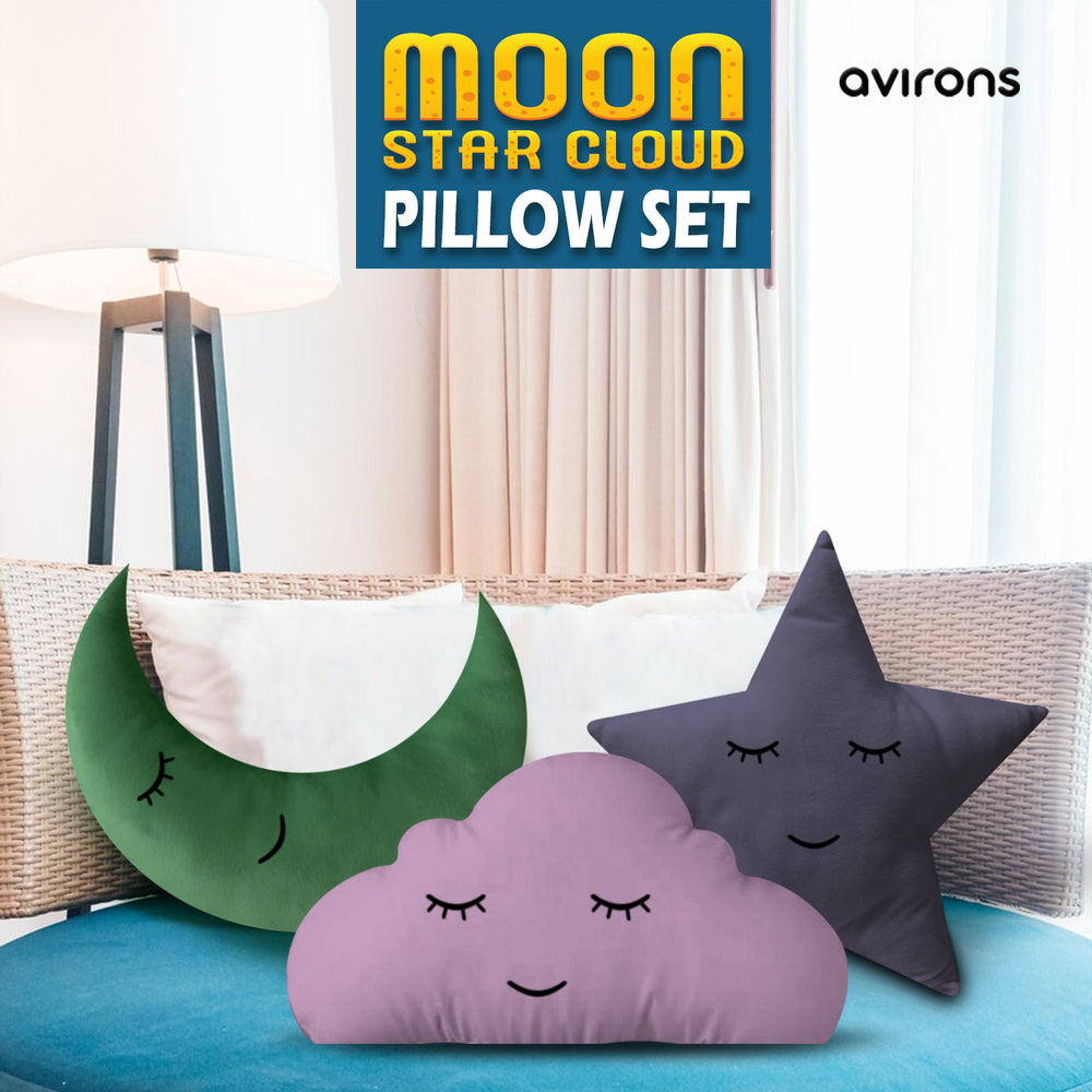 Cloud, moon, and star pillow set for nursery,Cloud moon star decor,Cloud,moon star pillow,Kids pillow set,Soft Star Moon Cloud Cushion for kids,Cute Star Moon Cloud Cushion for decor