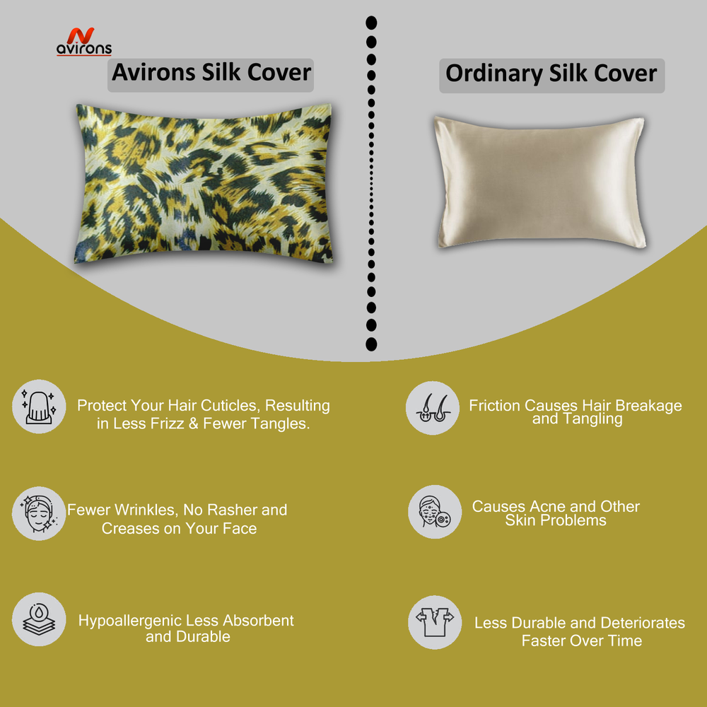Avirons Silk Satin Pillow Cover, luxury satin pillowcase, hair protection pillow, satin pillow cover with elastic, premium pillowcase