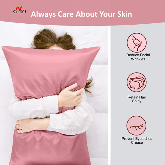 Frizz-Free Satin Pillow Cover, satin pillowcase for smooth hair, silk satin pillow cover, satin pillow with elastic Closure, pillow case for frizz-free hair