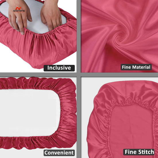 Satin Pillow Cover with Elastic, smooth satin pillowcase, silk satin pillowcase for healthy hair, luxury satin pillow, silk pillow cover for hair protection