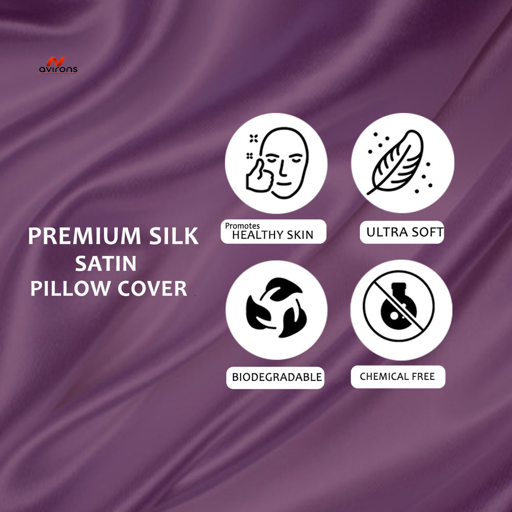 Avirons Silk Satin Pillow Cover, luxury satin pillowcase, hair protection pillow, satin pillow cover with elastic, premium pillowcase