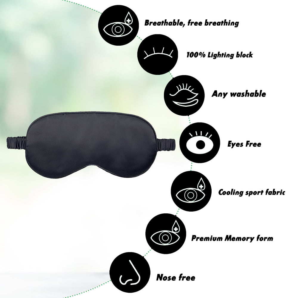 Sleeping Mask for Travel,Sleep Mask for Dark Circles,eye mask for good sleep,Premium Satin Eye Mask,eye mask for tired puffy eyes