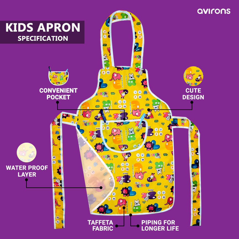 kids apron for gardening, vibrant kids apron, kids apron for fun activity, kids apron for all activities, kids kitchen apron, children’s waterproof apron, kids apron for crafts, kids apron, colorful apron, waterproof apron, kids art apron