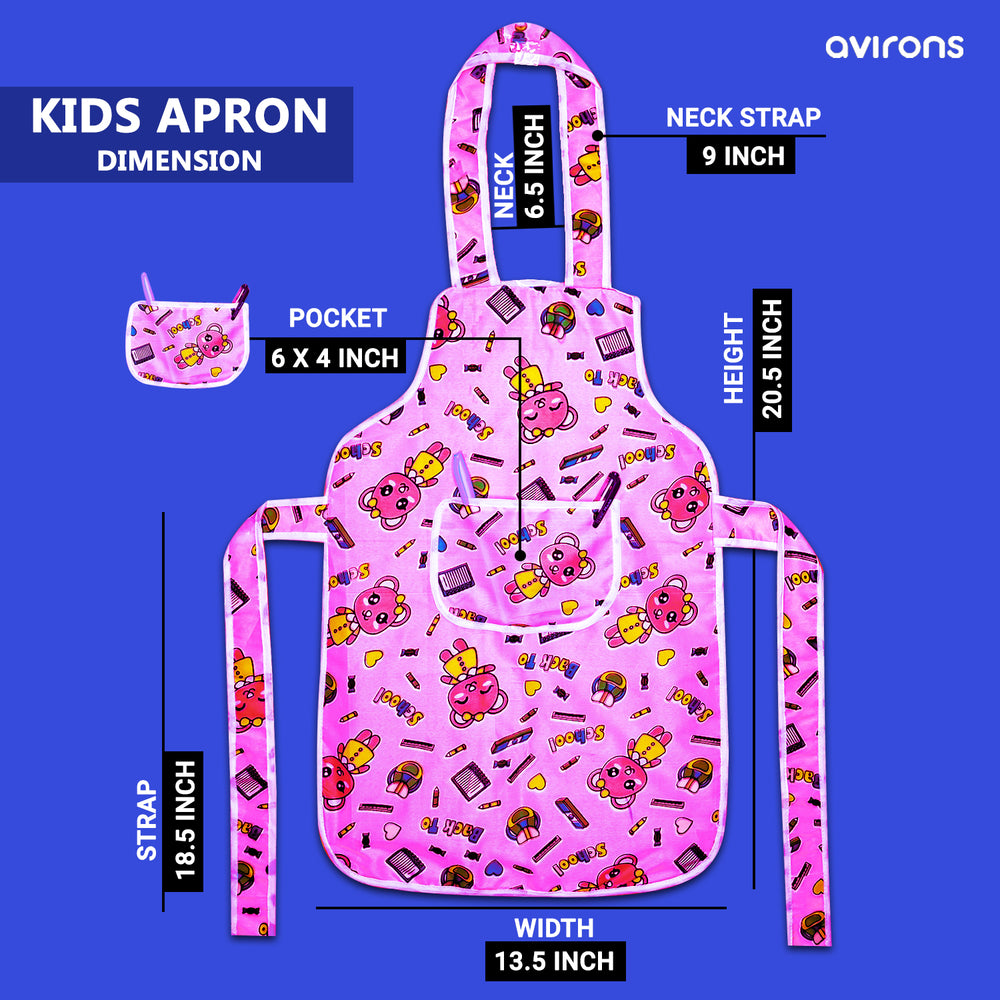 kids apron for girls, durable kids apron, kids apron with pocket, fun kids apron, kids waterproof apron, kids creative apron, kids apron for cooking, kids apron for baking, kids apron for painting, adjustable neck strap, kids apron for school, kids apron for gardening, vibrant kids apron, toddler apron, apron for all activities